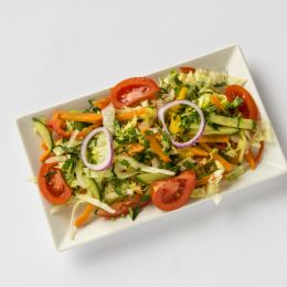Mixed vegetable salad with olives
